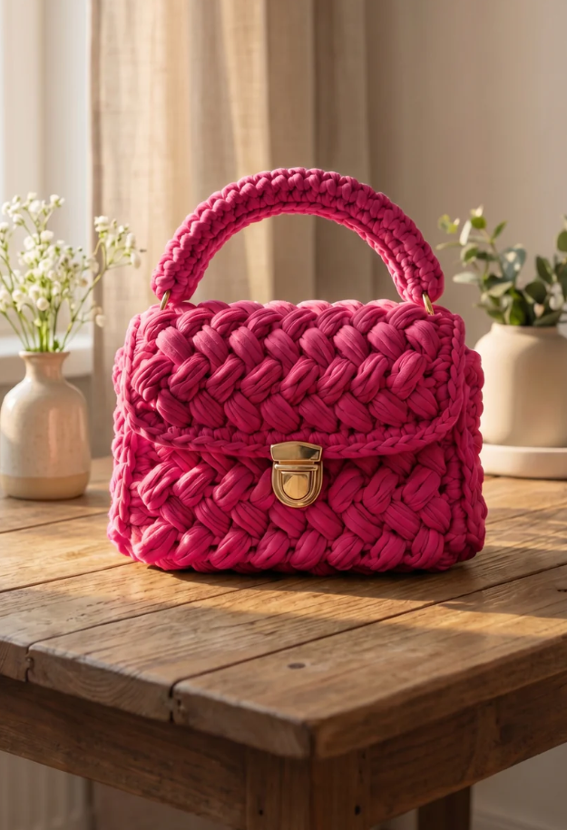 Bolsa de Mão Floral em Crochê — foto 2