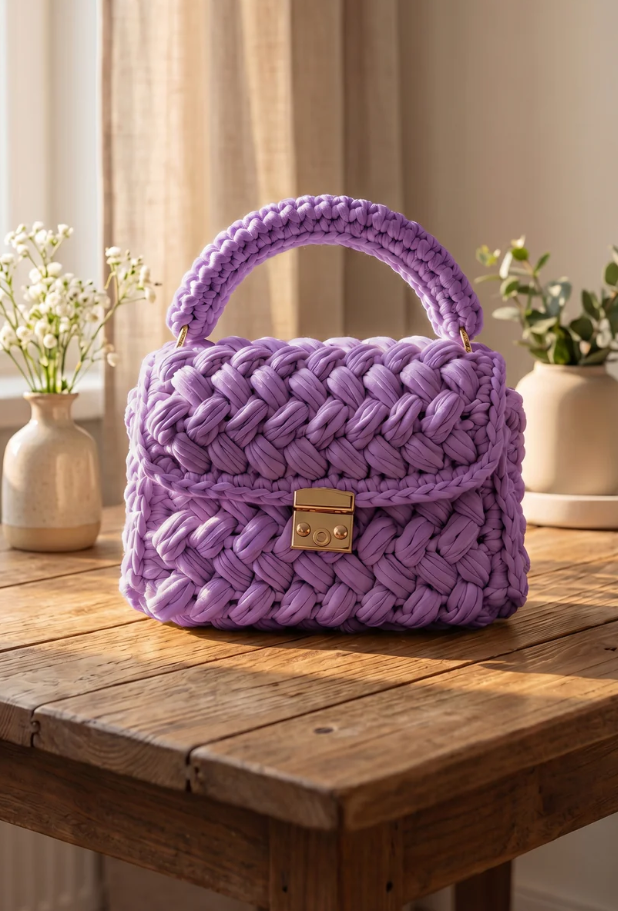 Bolsa de Mão Floral em Crochê — foto 3