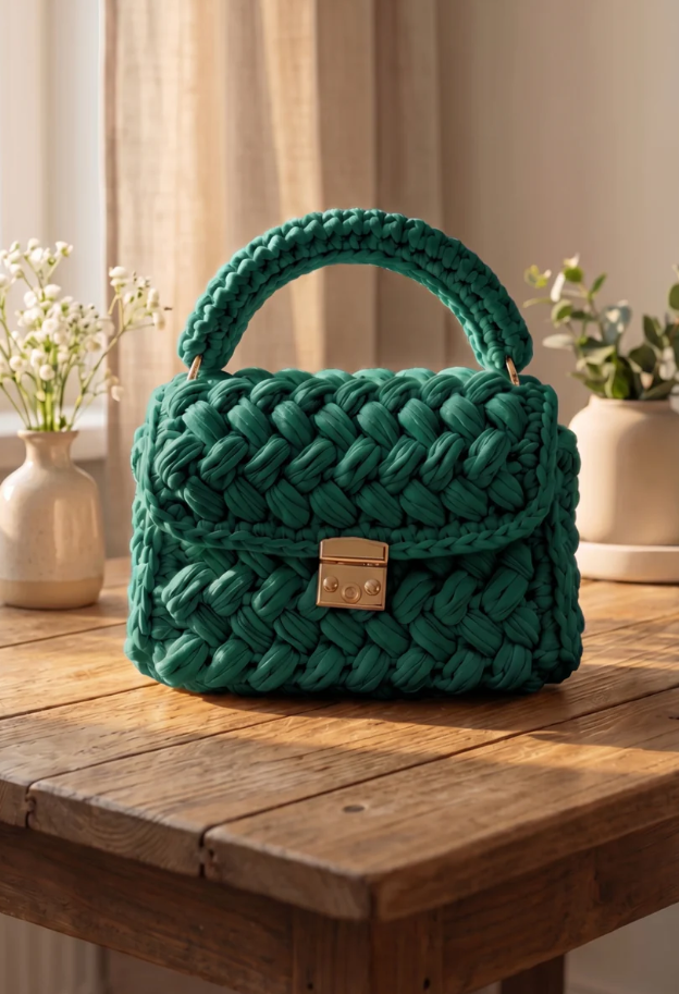 Bolsa de Mão Floral em Crochê — foto 4