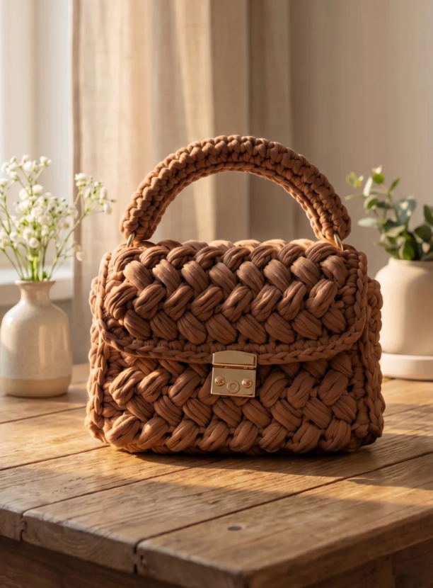 Bolsa de Mão Floral em Crochê — foto 7