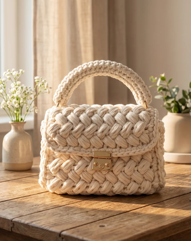 Bolsa de Mão Floral em Crochê — foto 8