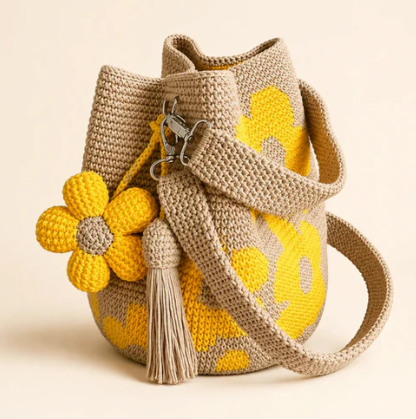 Bolsa Floral em Crochê
